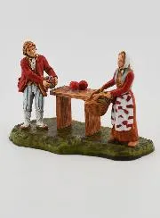 Krippenfigur Gemüsehändler und Kundin – 6 cm