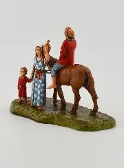 Krippen-Figur Mann zu Pferd mit Familie – 6 cm
