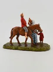 Krippen-Figur Mann zu Pferd mit Familie – 6 cm