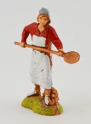 Krippenfigur Bäcker mit Brotschaufel – 6cm