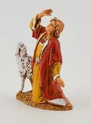 Krippenfigur Hirte der seine Herde Zurückruft – 6cm