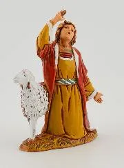 Krippenfigur Hirte der seine Herde Zurückruft – 6cm