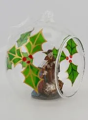 Weihnachtskugel aus Glas 10cm – Weihnachtskrippe