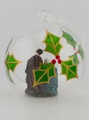 Weihnachtskugel aus Glas 10cm – Weihnachtskrippe