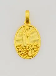 Medaille der Muttergottes von Fatima aus Silber, 18 Karat Vergoldet – 15mm