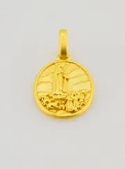 Medaille der Muttergottes von Fatima aus Silber, 18 Karat Vergoldet – 15mm