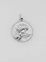 Anhänger Schutzengel und Taube Silber – 12mm