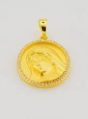 Medaille Madonna mit Glänzendem Rand – 18mm