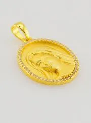 Medaille Madonna mit Glänzendem Rand – 18mm