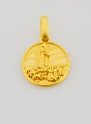 Anhänger der Muttergottes von Fatima aus Silber 18 Karat Vergoldet – 16mm
