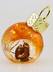 Leuchtende Weihnachtskugel Krippe – 12cm