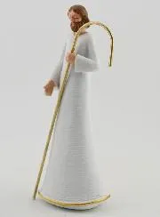 Moderne Heilige Familie in Weiß und Gold – 12cm
