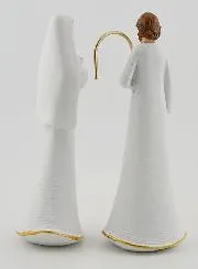 Moderne Heilige Familie in Weiß und Gold – 12cm
