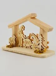Krippe aus Naturholz – 10cm