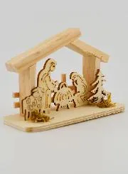 Krippe aus Naturholz – 10cm