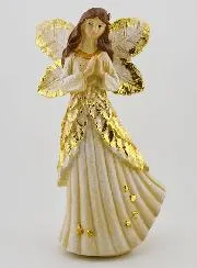 Glitzernder Goldfarbener Betender Engel – 20cm