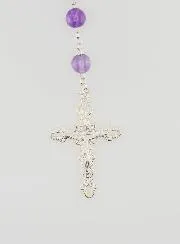 Rosenkranz Amethyst und Massiv Silber