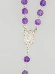 Rosenkranz Amethyst und Massiv Silber