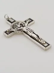 Benediktus Kreuz Holz schwarz Metall