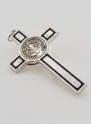 Benediktus Kreuz Holz schwarz Metall