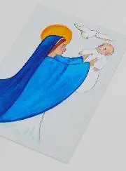 Karte zur Taufe - Weihe an Maria