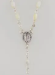 Damen Rosenkranz Modeschmuck Perlmutt