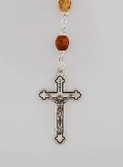 Rosenkranz Modeschmuck Holz Tau Kreuz