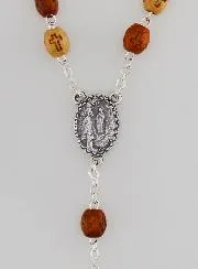 Rosenkranz Modeschmuck Holz Tau Kreuz