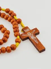 Holz Rosenkranz hellbraun geknotet