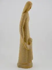 Figur Maria mit dem Jesuskind stehend - granitfarben