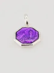 Medaille Unsere Liebe Frau von Lourdes 11mm - violett