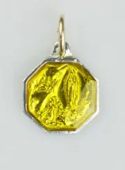 Medaille Unsere Liebe Frau von Lourdes 11mm - gelb