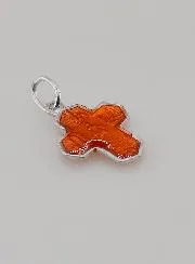 Anhänger Kreuz Schutzheilige 15 mm - Orange