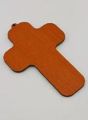 Holzkreuz Kind - Schutzengel mit Trompete