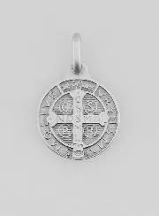 Benediktus - Medaille massiv Silber - 14 mm