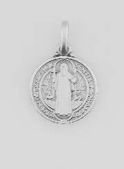 Benediktus - Medaille massiv Silber - 14 mm