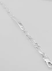 Silber Identitätsarmband Figaro 21 cm x 7 mm