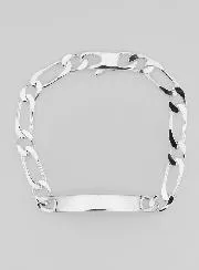 Silber Identitätsarmband Figaro 21 cm x 7 mm