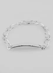Silber Identitätsarmband Figaro 21 cm x 7 mm