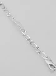 Silber Figaro Identitätsarmband  19 cm x 7 mm