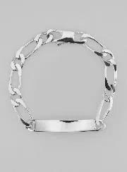 Silber Figaro Identitätsarmband  19 cm x 7 mm
