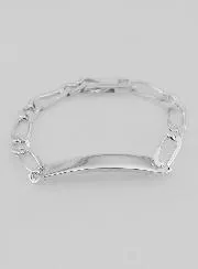 Silber Figaro Identitätsarmband  19 cm x 7 mm