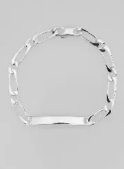 Silber Figaro Identitätsarmband 18 cm x 5 mm