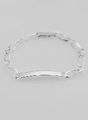 Silber Figaro Identitätsarmband 18 cm x 5 mm