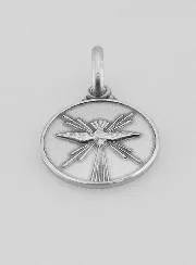 Medaille Taube Heiliger Geist echt Silber - 14mm