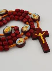 Rosenkranz der Vereinten Herzen Jesu und Mariens - Holz Perle