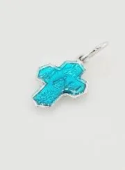Anhänger Heiligenkreuz 15mm - Lourdes blau