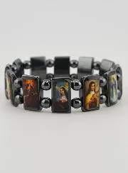 Heiligenarmband Schutzheilige - Hämatit schwarz