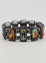 Heiligenarmband Schutzheilige - Hämatit schwarz