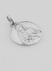 Medaille Herz Jesu massiv Silber - 18 mm